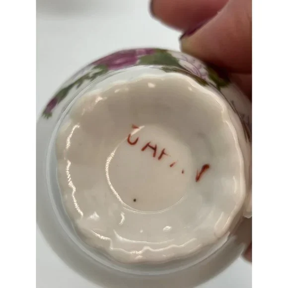 Set of 6 PorcelainTea Cups with Pink Roses Made in Japan - Picture 9 of 11